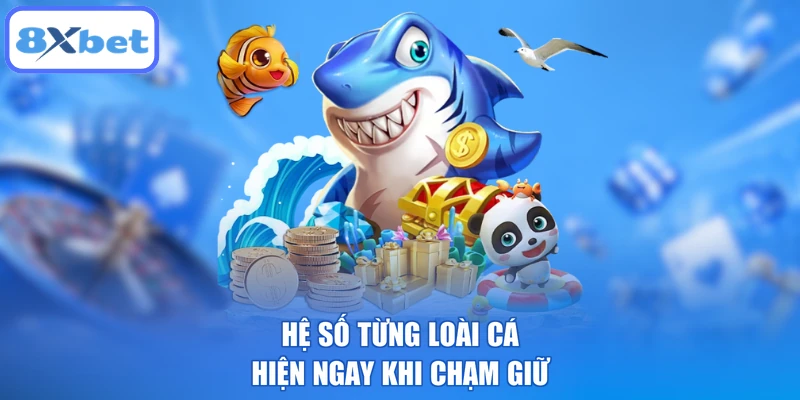 Hệ số từng loài cá hiện ngay khi chạm giữ